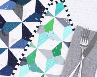 Twirling Treasures Hot Pad & Placemat Sewing Pattern – Insulated Trivet, Heat Mat, FPP Quilt Block in 6 Sizes (PDF Download)
