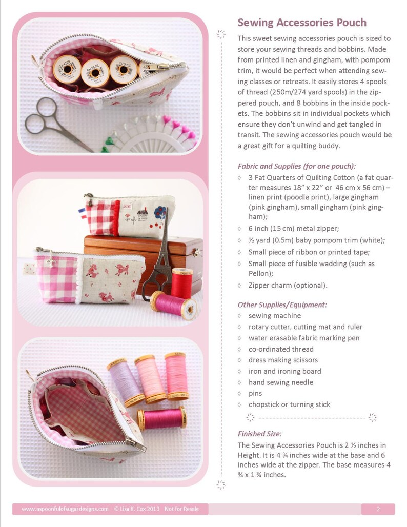 Sewing Accessories Pouch PDF Sewing Pattern image 2