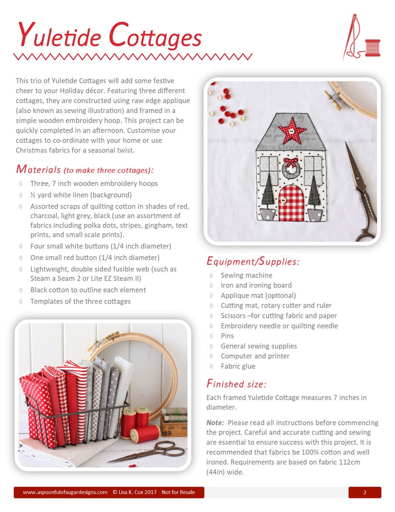 Yuletide Cottages PDF Sewing Pattern image 2