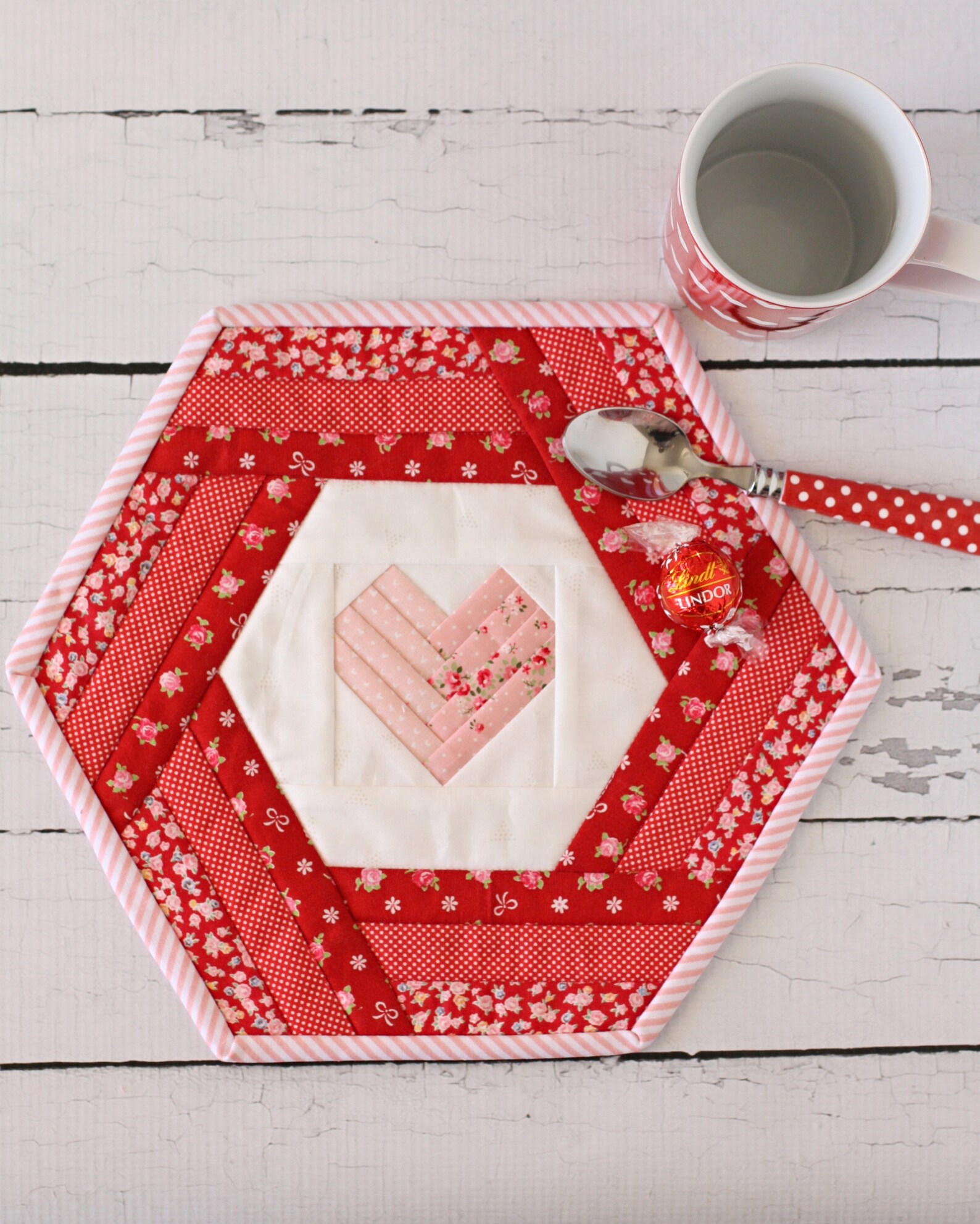 Hexie Heart Placemat PDF Sewing Pattern Etsy