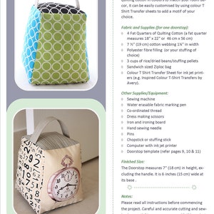 Contempo Doorstop PDF Sewing Pattern image 2