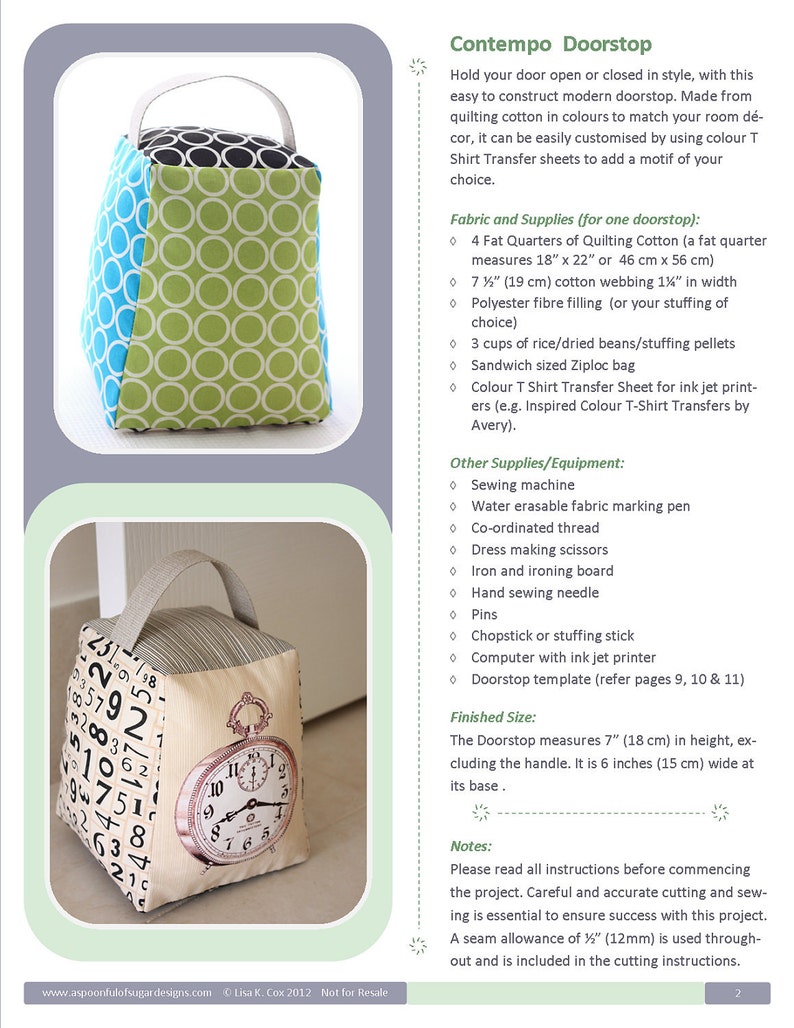 Contempo Doorstop PDF Sewing Pattern image 2