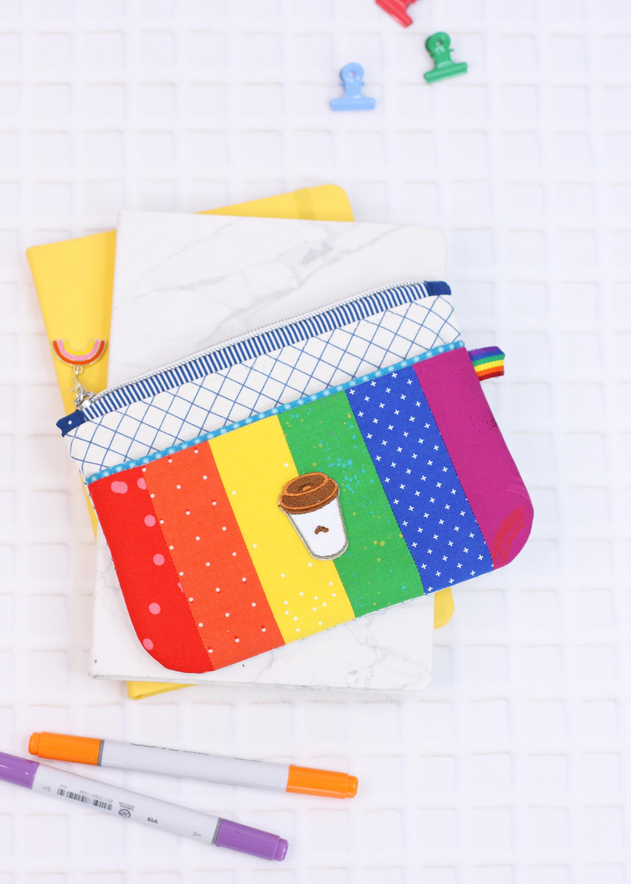 Rainbow Pouch PDF Sewing Pattern, Zippered Clutch, Makeup Bag, Pencil ...