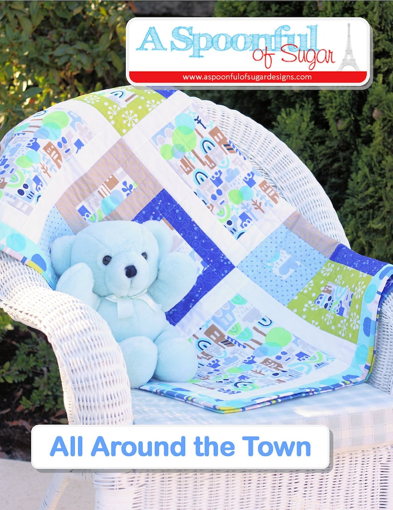 All Around The Town PDF Baby Quilt Pattern image 1