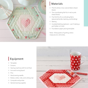 Hexie Heart Placemat PDF Sewing Pattern image 3