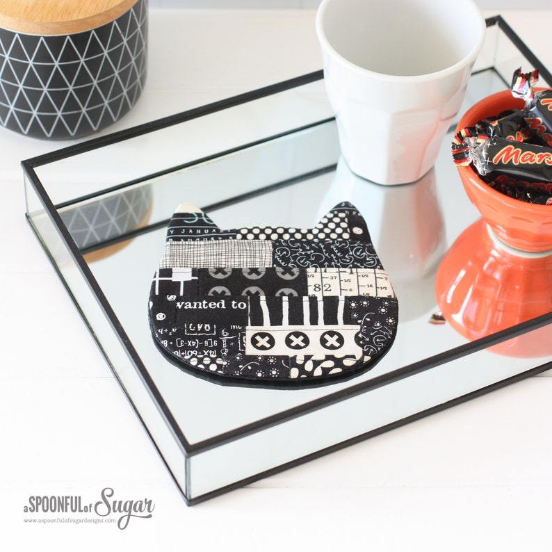 Cosy Cat Coaster Mug Rug PDF Sewing Pattern image 9