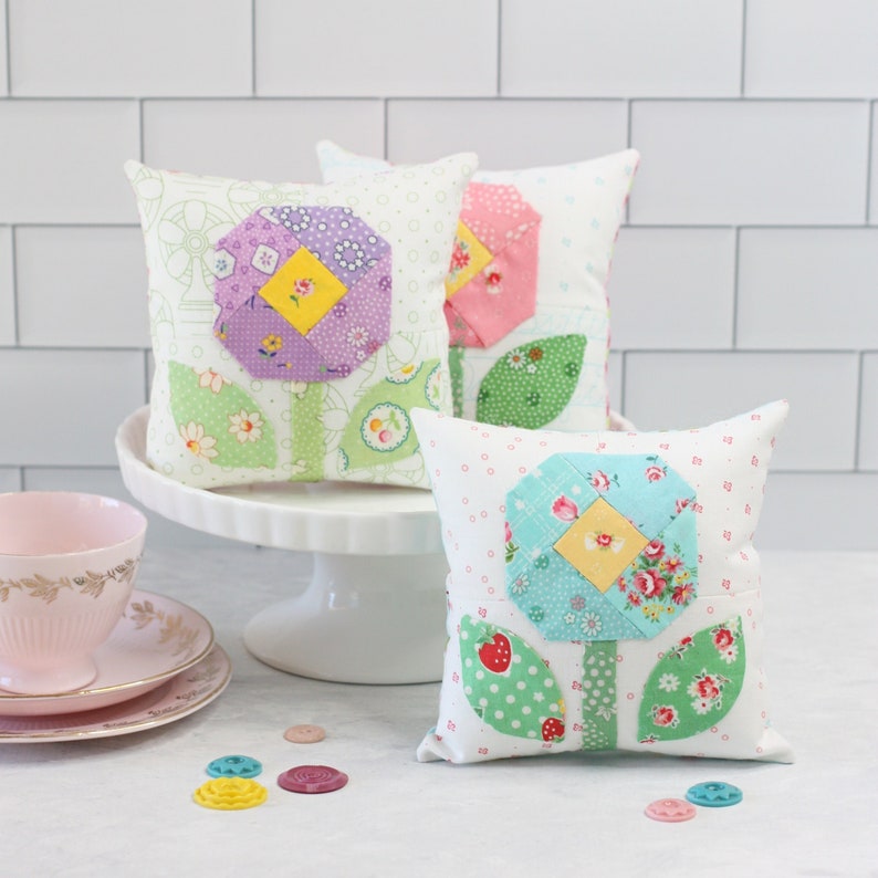 Bloom Pincushion Mini Pillow PDF Sewing Pattern image 1