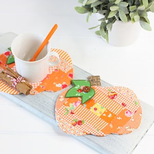 Patchwork Pumpkin Coaster Mugrug PDF Sewing Pattern image 4