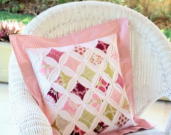 Cathedral Window Pillow PDF Sewing Pattern, Patchwork Pillow, Patchwork Cushion, quilted pillow; throw pillow; gift idea; modern quilting.
