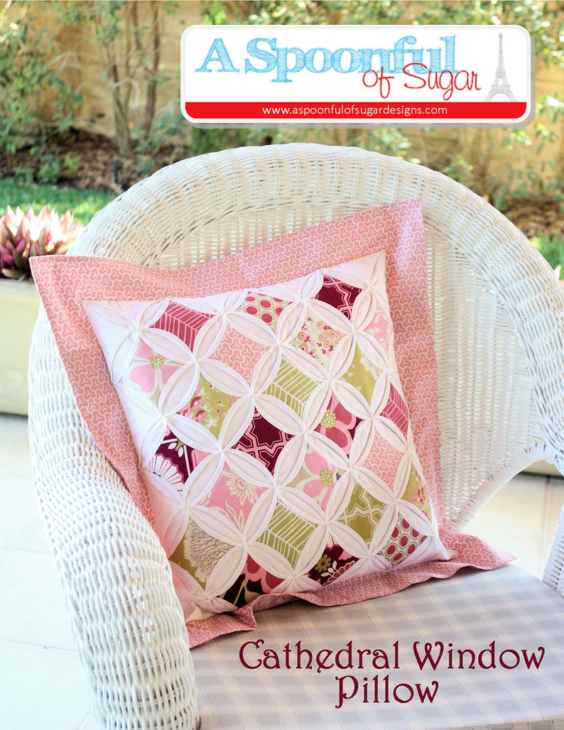 Cathedral Window Pillow PDF Sewing Pattern image 1