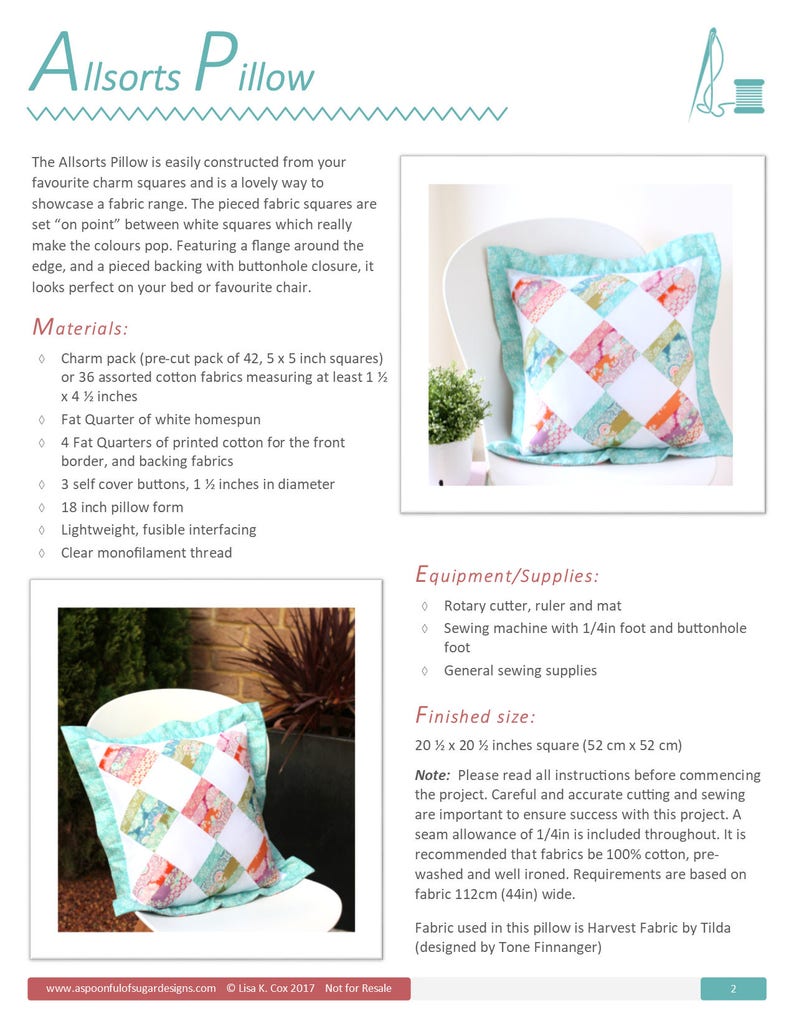 Allsorts Pillow PDF Sewing Pattern image 2