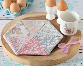 Easy Hexagon Trivet and Coasters pdf Sewing Pattern