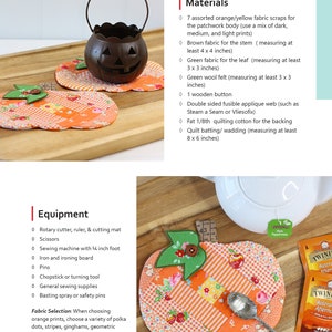 Patchwork Pumpkin Coaster Mugrug PDF Sewing Pattern image 3