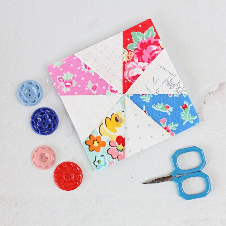 Kaleidoscope Foundation Paper Piecing Quilt Block PDF Pattern, FPP 5 Sizes - 2 inch, 3 inch, 4 inch, 5 inch, 6 inch, Print at Home; windmill image 5