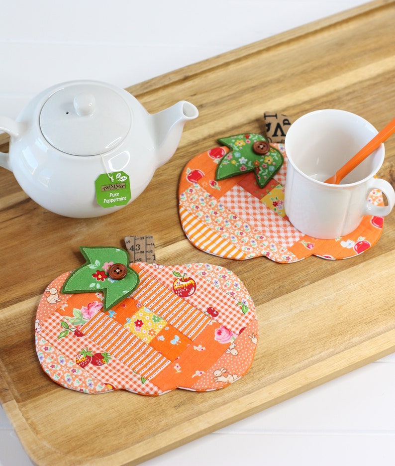 Patchwork Pumpkin Coaster Mugrug PDF Sewing Pattern image 9