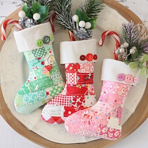 Scrappy Mini Stocking PDF Sewing Pattern image 1