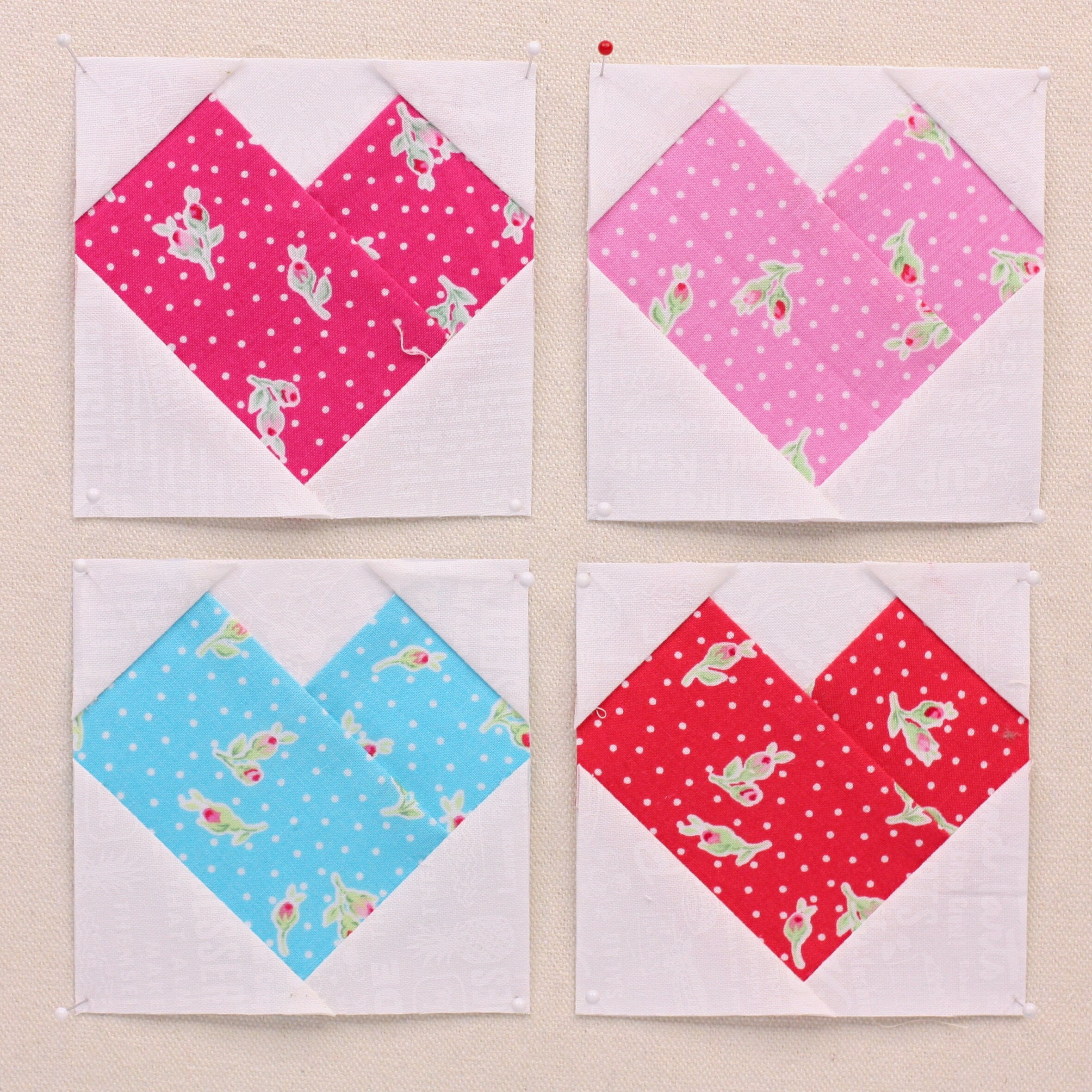 April Patterns Simple Heart Foundation Paper Piecing Quilt Block PDF Pattern, FPP 5 ...