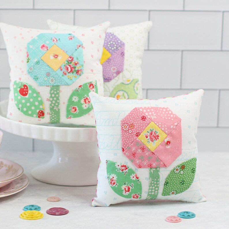 Bloom Pincushion Mini Pillow PDF Sewing Pattern image 4