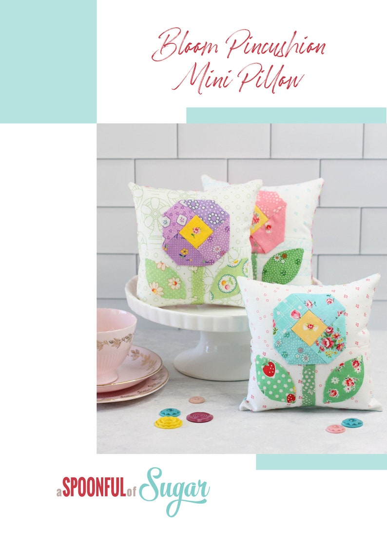 Bloom Pincushion Mini Pillow PDF Sewing Pattern image 2