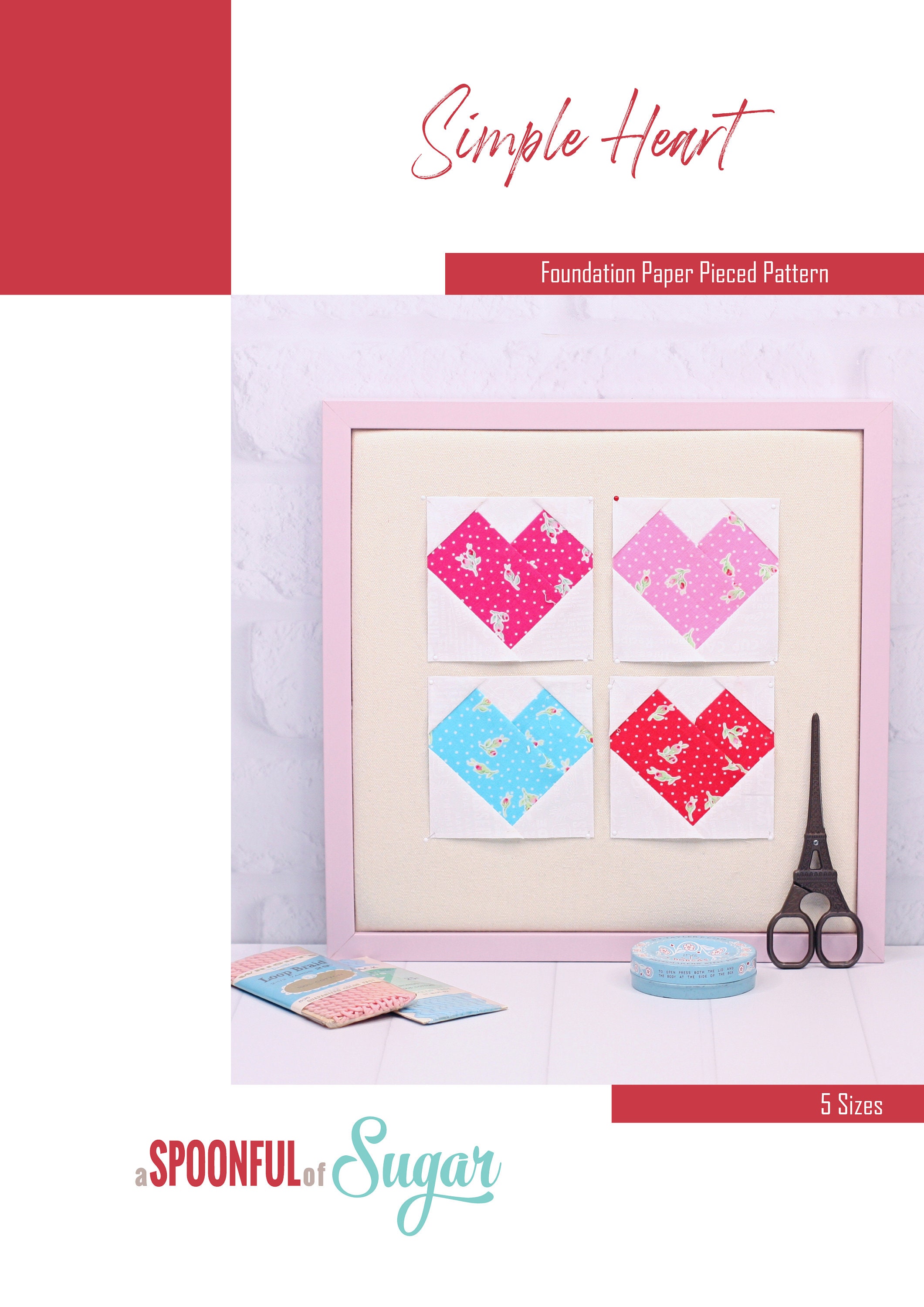 Simple Heart Foundation Paper Piecing Quilt Block PDF Pattern, FPP 5 ...