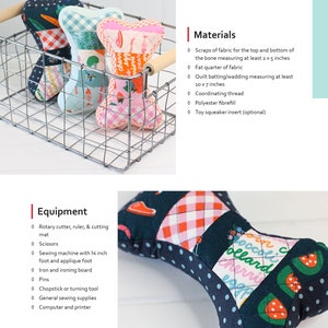 Patchwork Dog Bone Toy PDF Sewing Pattern; Pin Cushion Pattern; Gift ...