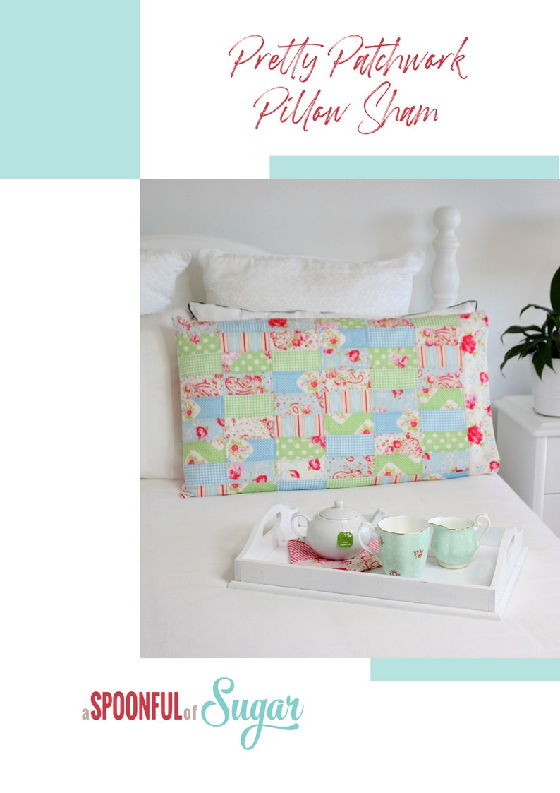 Pretty Patchwork Pillow Sham PDF Sewing Pattern image 2