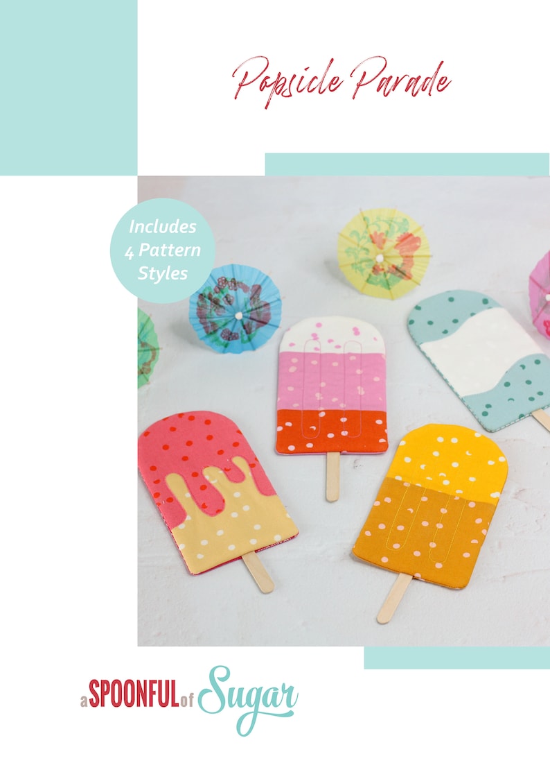 Popsicle Parade Coaster Mugrug PDF Sewing Pattern image 2