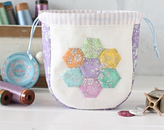 Hexie Garden Pouch PDF Sewing Pattern