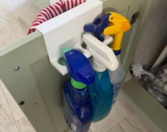 Cabinet Door Towel and Spray Bottle Holder