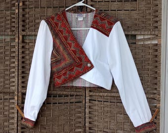 Circle T by Marilyn Lenox Vintage Western Style Crop Top NOS Size M