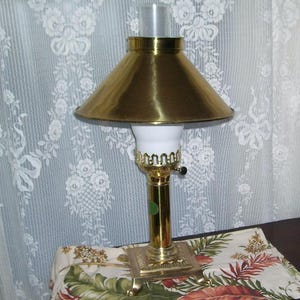 Vintage Brass Desk Table Lamp Orient Express Railroad Paris to Istanbul