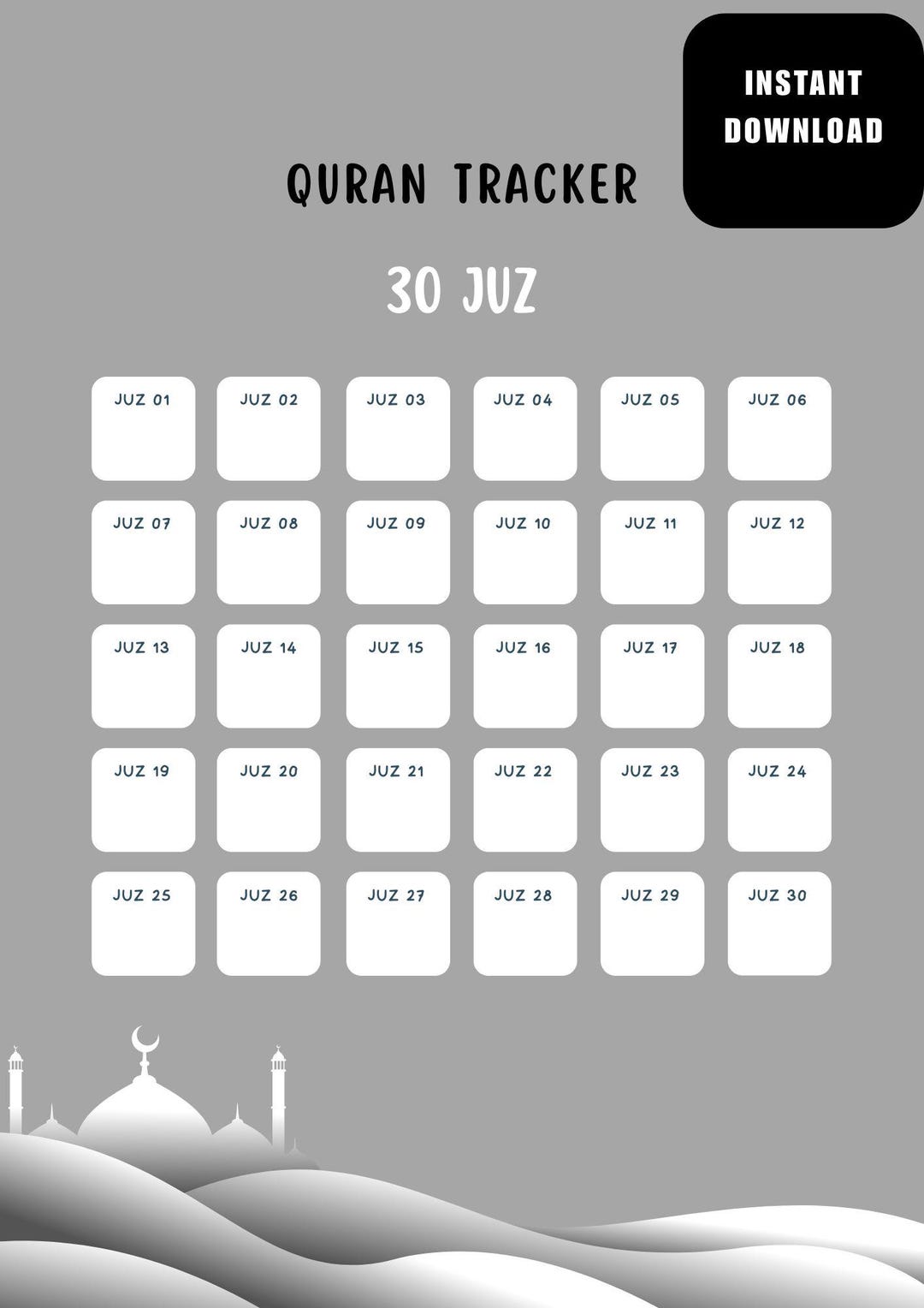 Qur’an Tracker Printable – Quran Log - Qur’an Reading Tracker – Islamic ...