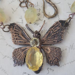 BRONZE MOTH vintage montage Kobalt Antik Halskette