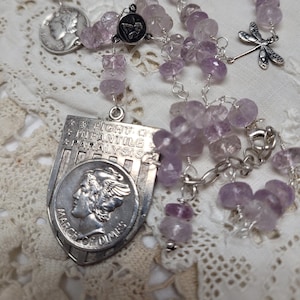 MARCH OF DIMES Jahrgang Medaille antike Halskette