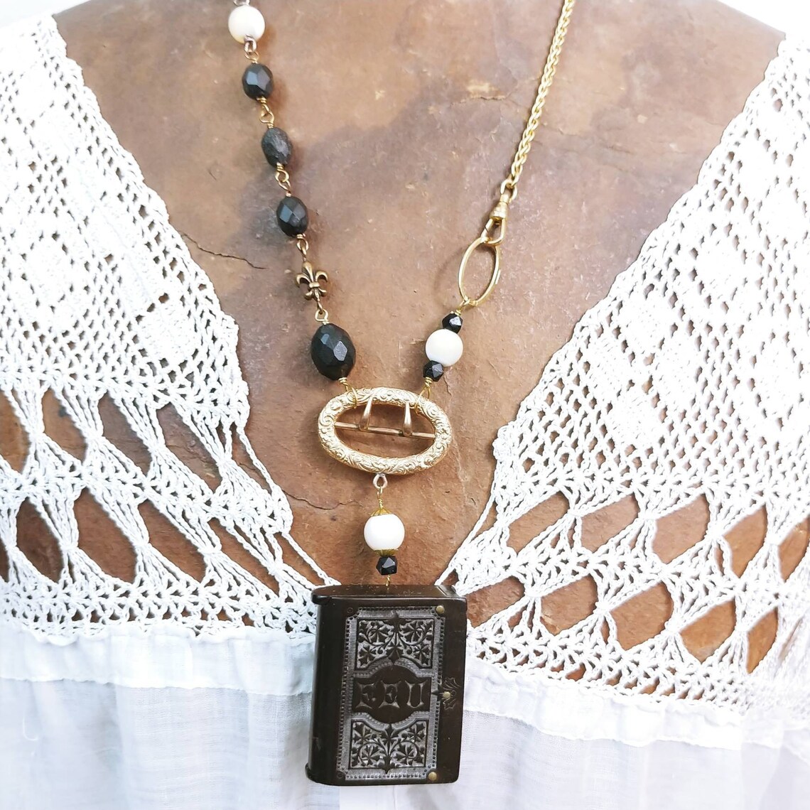 FRENCH GUTTA PERCHA Match Safe Memorial Vintage Watch Chain Etsy