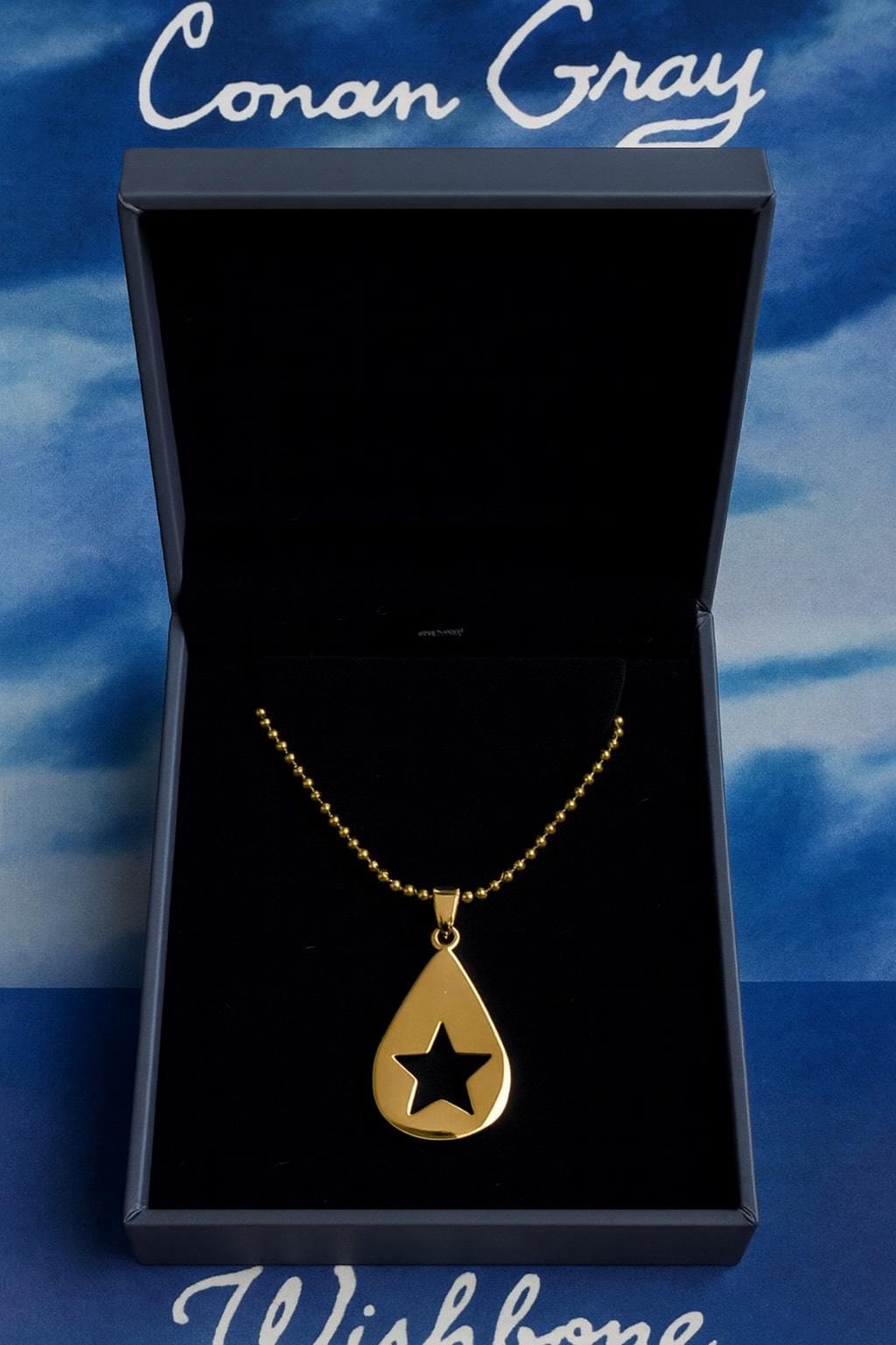 conan gray コナングレイ　サイン　CD ネックレス　セット Conan Gray Wishbone and Teardrop Necklace Set Stainless Steel