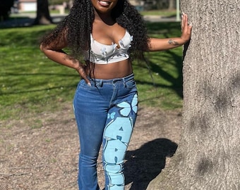 Custom Handpainted Denim Jeans