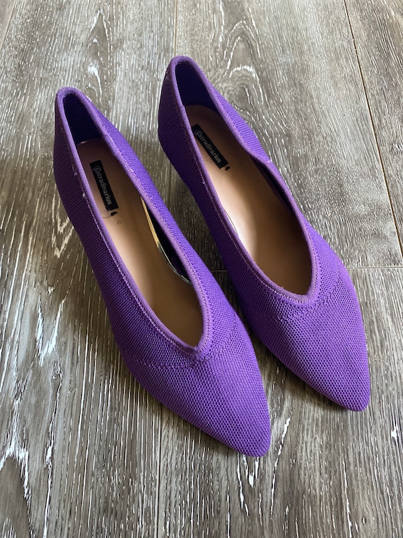 Vintage Purple Mesh Kitten Heels