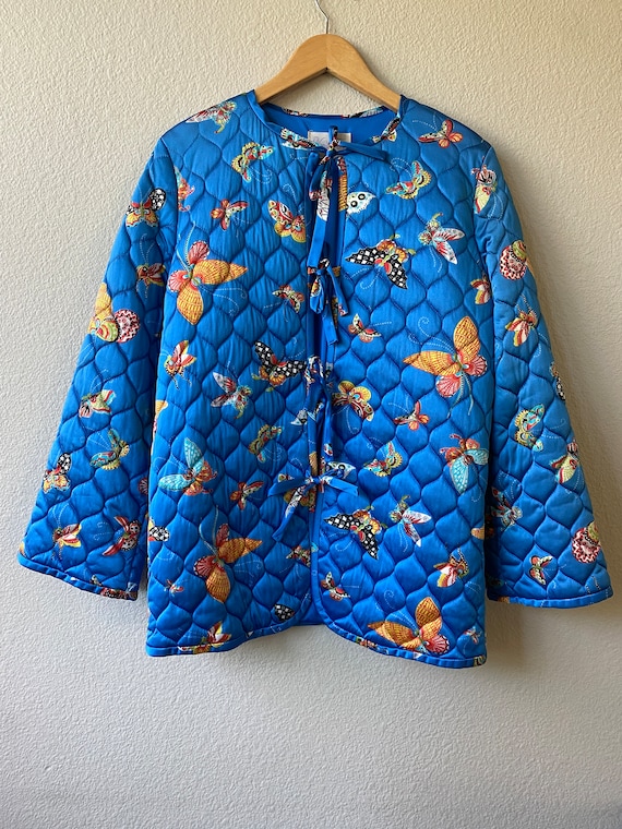 Quilted Butterfly Print Jacket