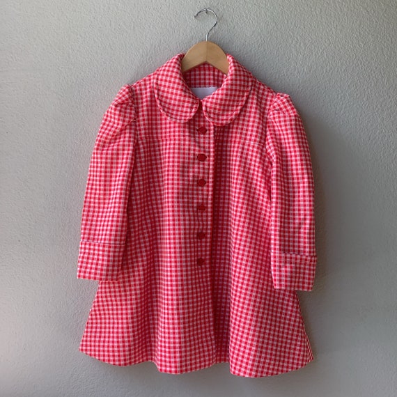 Vintage Girls Gingham Coat - image 1