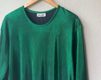 Vintage Metallic Green Pleated Coordinate