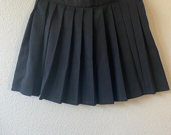 Jet Black Pleated Mini Skirt