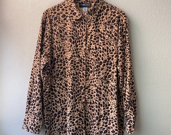 Vintage Leopard Print Blouse