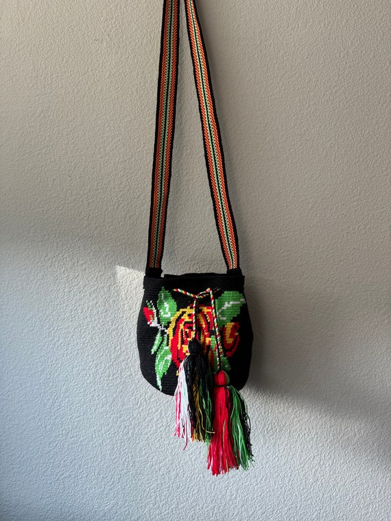 Floral Woven Bucket Purse