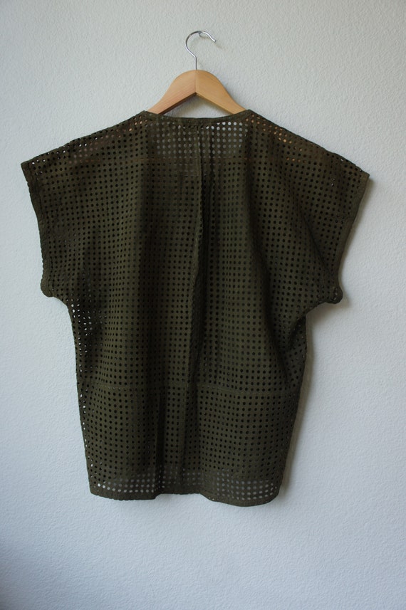 Vintage Perforated Suede Top - image 3