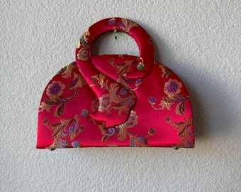 Satin Floral Brocade Purse