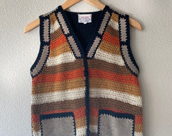 Crochet Suede Patchwork Vest