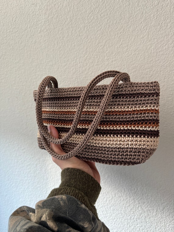 Striped Crochet Mini Purse - image 2