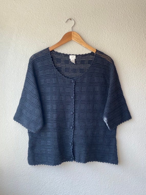 Womens button up crochet Gem