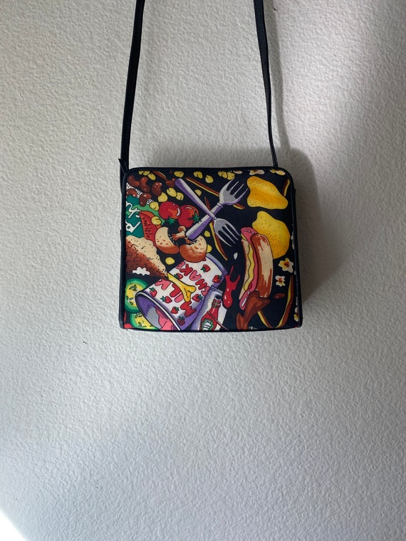 Vintage Nicole Miller food print purse